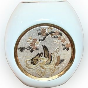 The Art of Chokin Japan 24k Gold Edged Vase 5"